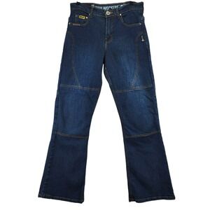 BiLT Iron Workers Jeans Womens 8 Blue Aramid fiber Lined Motorcycle Knee Pads